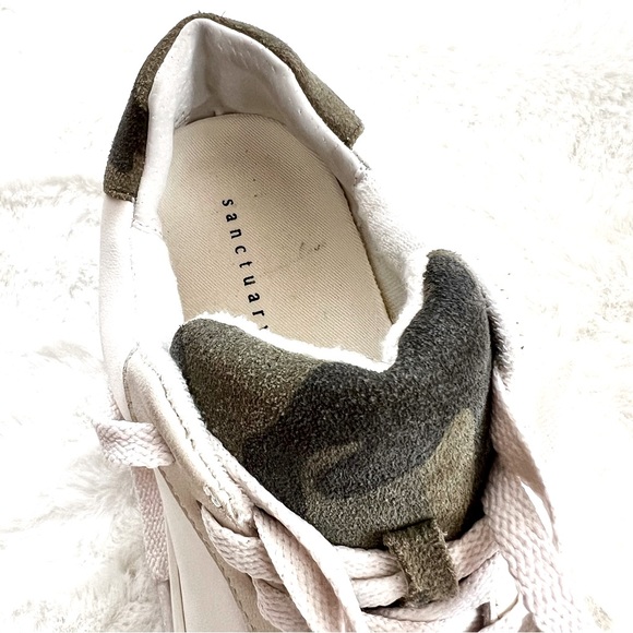 Sanctuary Daytripper Low Top Sneakers White with Camo Accent Size 6M - Picture 12 of 15